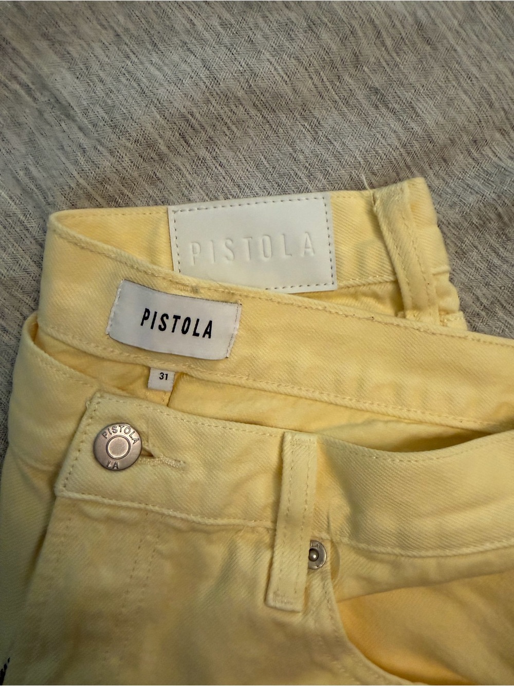 Pistola Yellow High Rise Wide Leg Jeans | Size 31